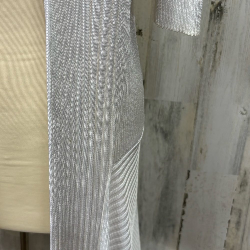 Caché Ivory Ribbed Open Front Cardigan‎ - Picture 3 of 9